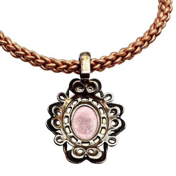 Carolyn Pollack Pink Rhodonite Sterling Silver 18" Pendant Necklace - Picture 3 of 3